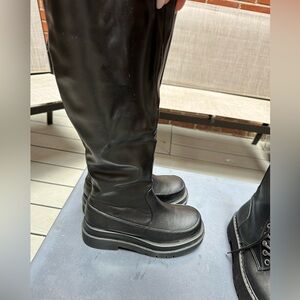 Knee high black boots